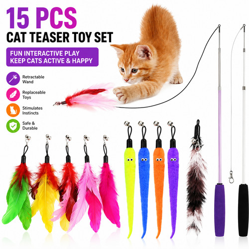 Cat wand toy - cat,
