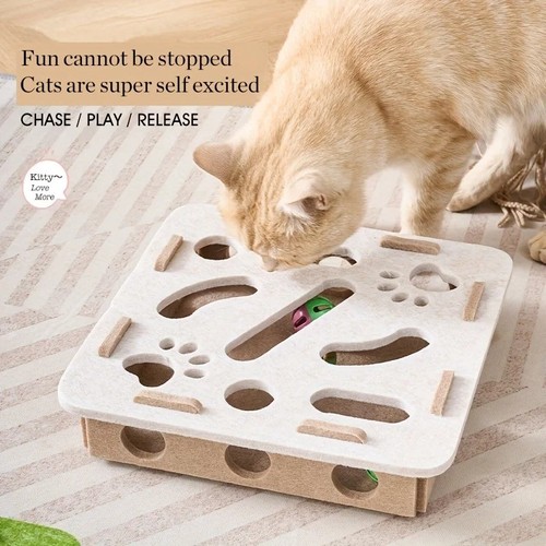 Cat scratch puzzle enrichment - cat,