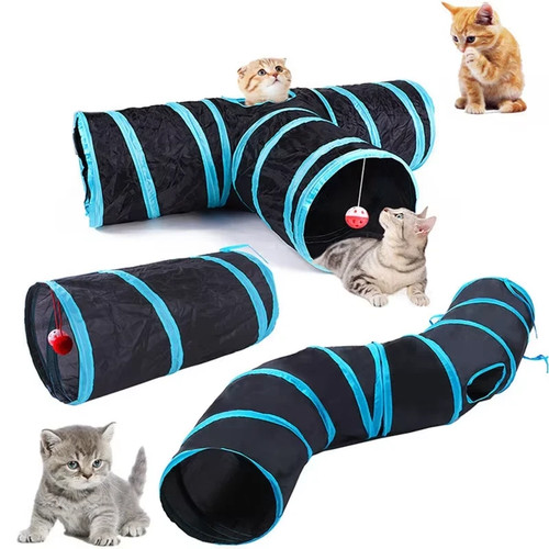 Foldable rainbow cat tunnel - rainbow,